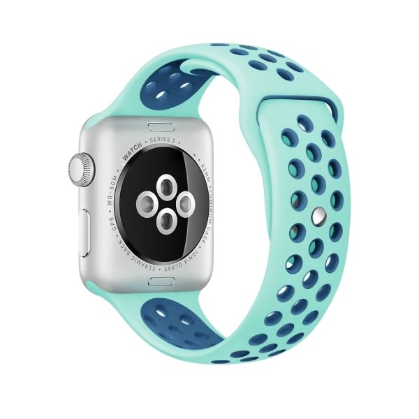 For Apple Watch Series 1 \u0026 Series 2 \u0026 Nike+ Sport Fashionable Classical  Silicone Sport Watchband (Green + Blue) - AZSTRAPS