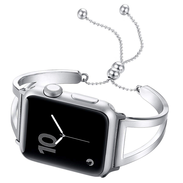 Wolkenkrabber brandstof opladen Apple Watch band bracht Splendid roestvrij stalen band voor Apple Watch  Band voor Feminine Dames Meisjes - Zilver - AZSTRAPS